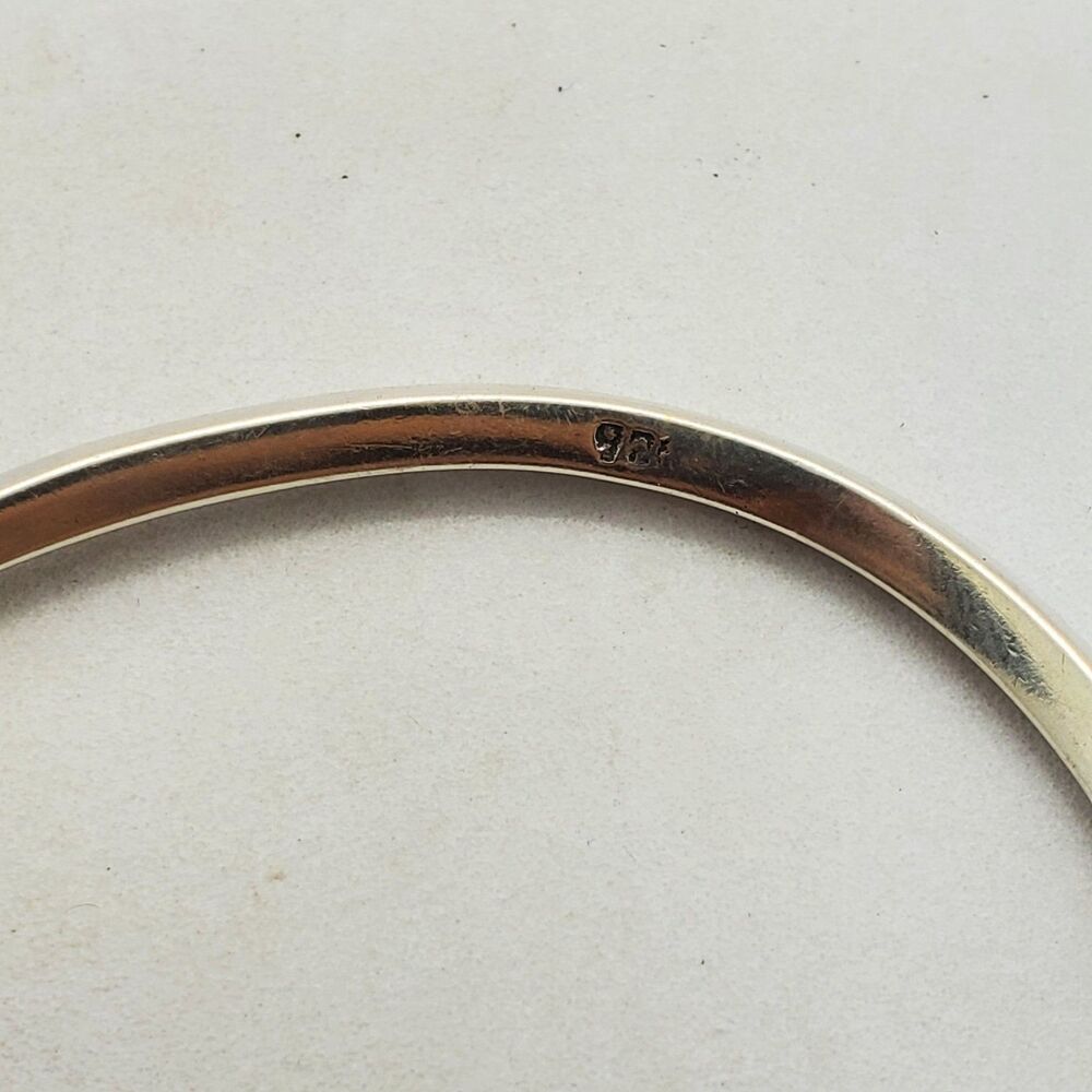 Sterling Silver Cuff Bracelet Square with Ball Ends 925 - Picture 2 of 4